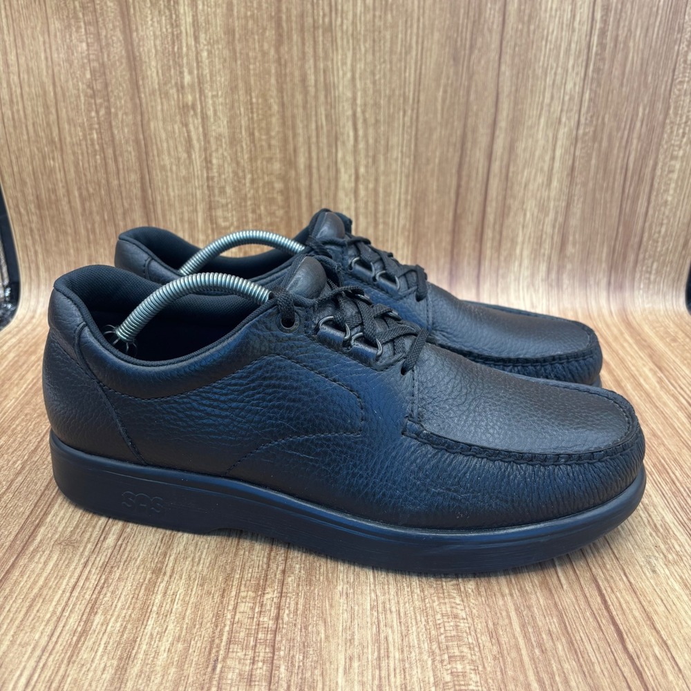 SAS Time Out Walking Shoes Mens 12 S Black Leather Comfort Sneakers L79946313